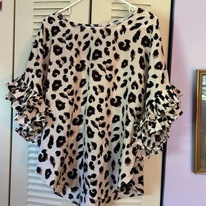 Leopard Print short sleeve blouse